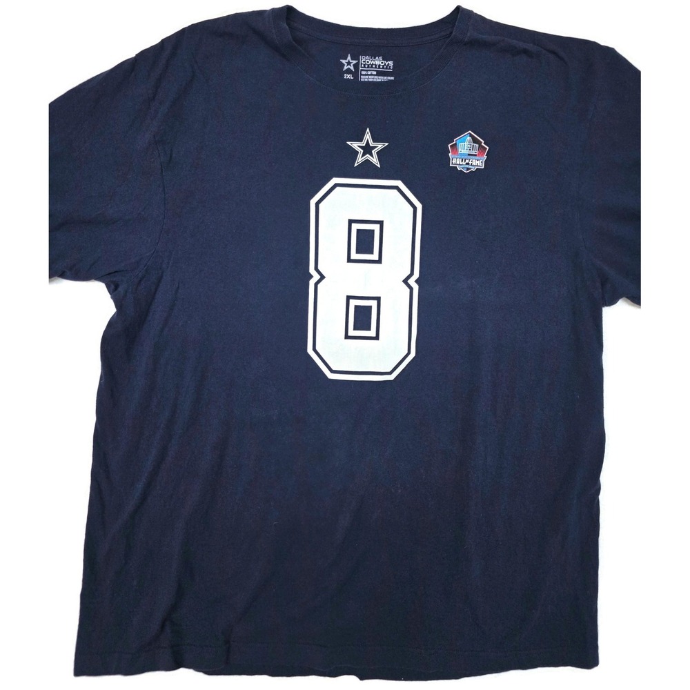 Dallas Cowboys‎ Shirt Mens 2XL Blue NFL Football Troy Aikman 8 Hall Of Fame Tee